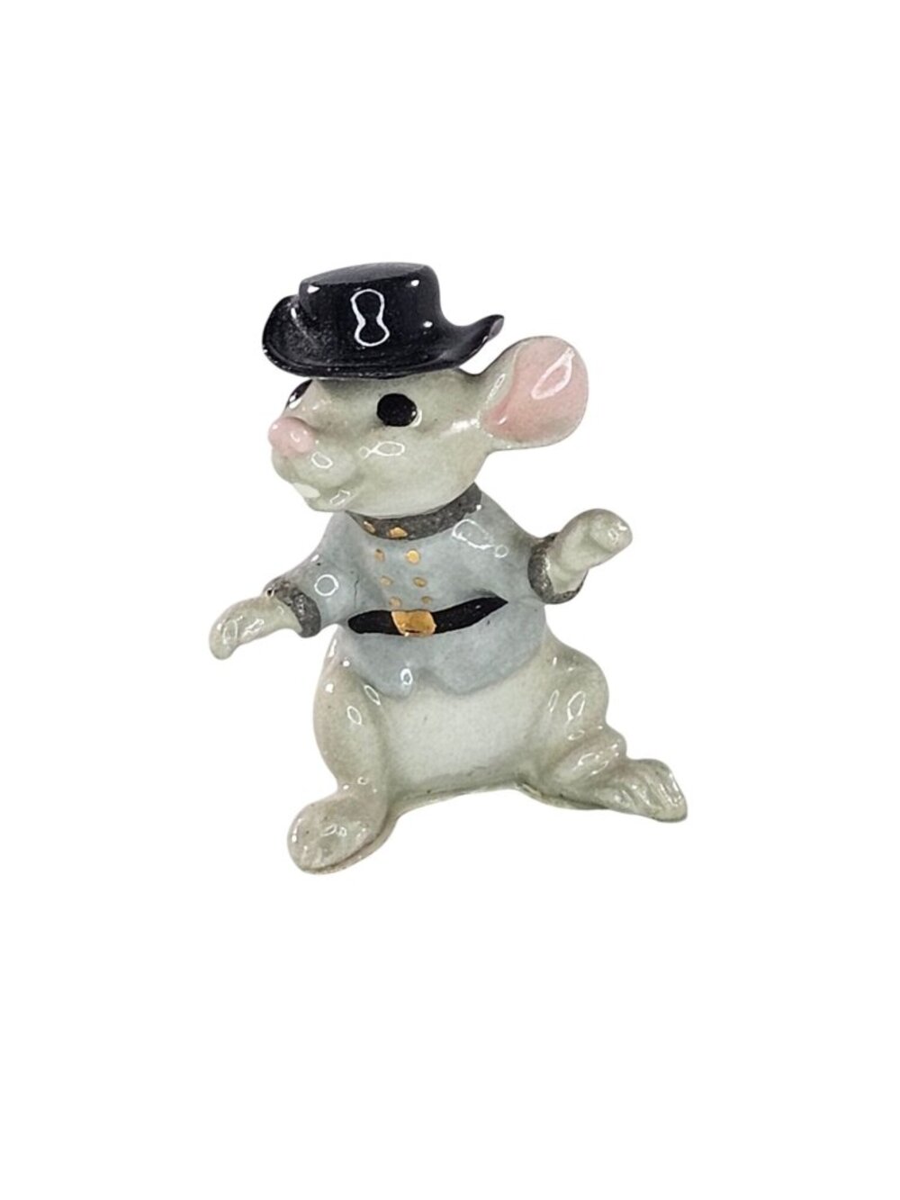 Vintage Hagen Renaker Civil War Mouse Confederate Suit Figurine Trinket Miniatur